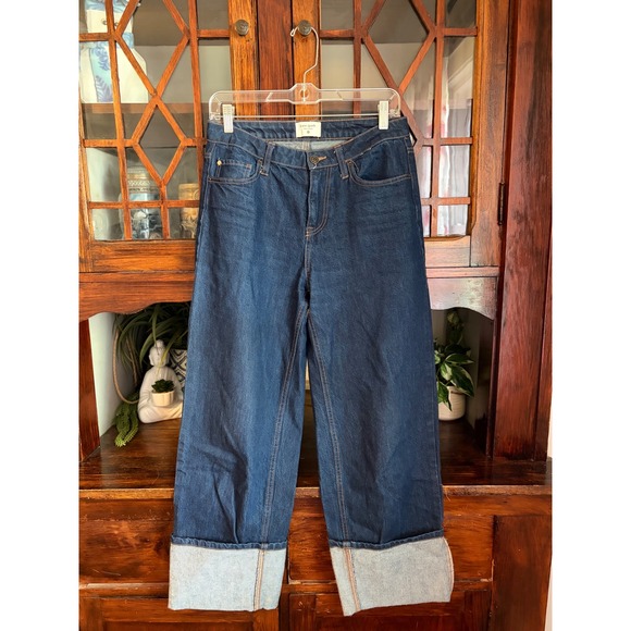 kate spade new york Denim - Kate Spade New‎ York Target 4 Dark Wash Wide Leg Cuffed Jeans 100%